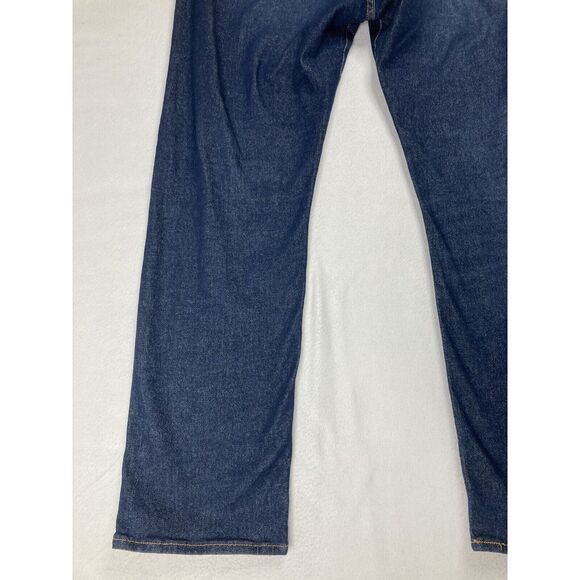 Levi's 501 Blue Dark Wash Button Fly Straight Leg Original Fit Jean Mens 42 x 32 - Picture 11 of 12